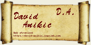 David Anikić vizit kartica